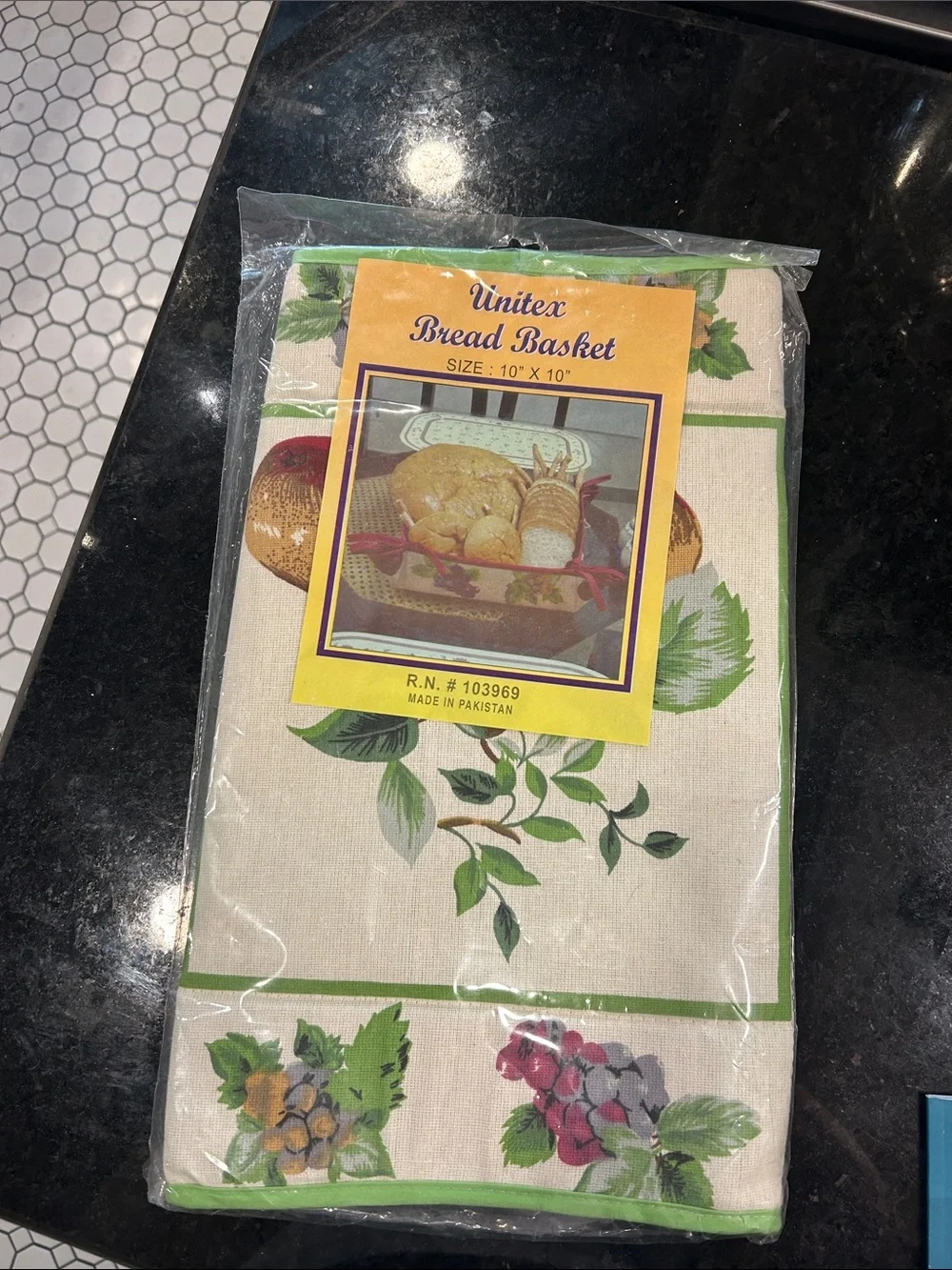 Vintage Green Floral Bread Basket Liner